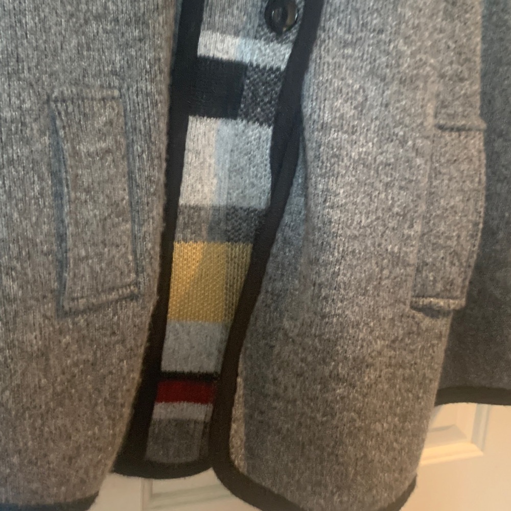 Gray Hooded Cape with Plaid Accents - Picture 3 of 7